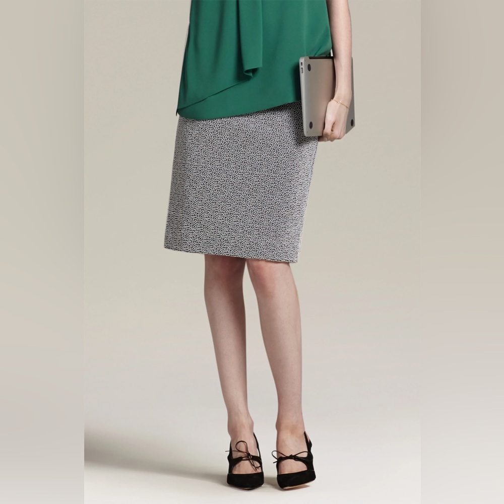 MM LaFleur Noho Pencil Skirt in Pebble Black White Stretch Neutral Minimalist
